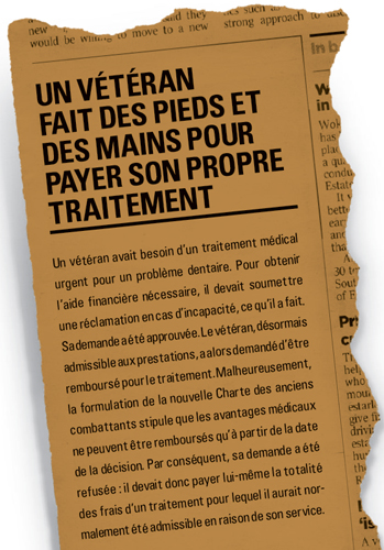 Un vétéran fait des pieds et des mains pour payer son propre traitement