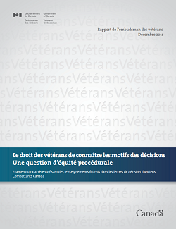 Le droit des vétérans de connaitre les motifs des décisions: Une question d'équité procédurale