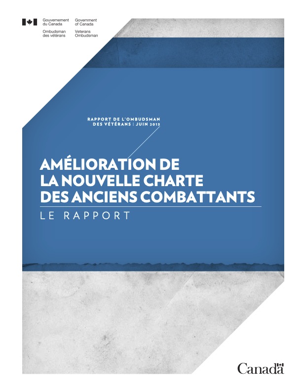 Amélioration de la Nouvelle Charte des anciens combattants : le rapport