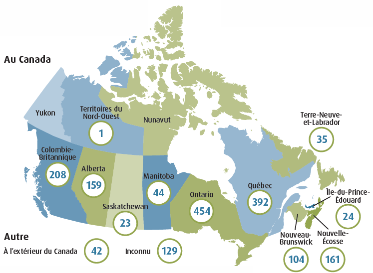 Plaintes et demandes de renseignements des clients par province et territoire